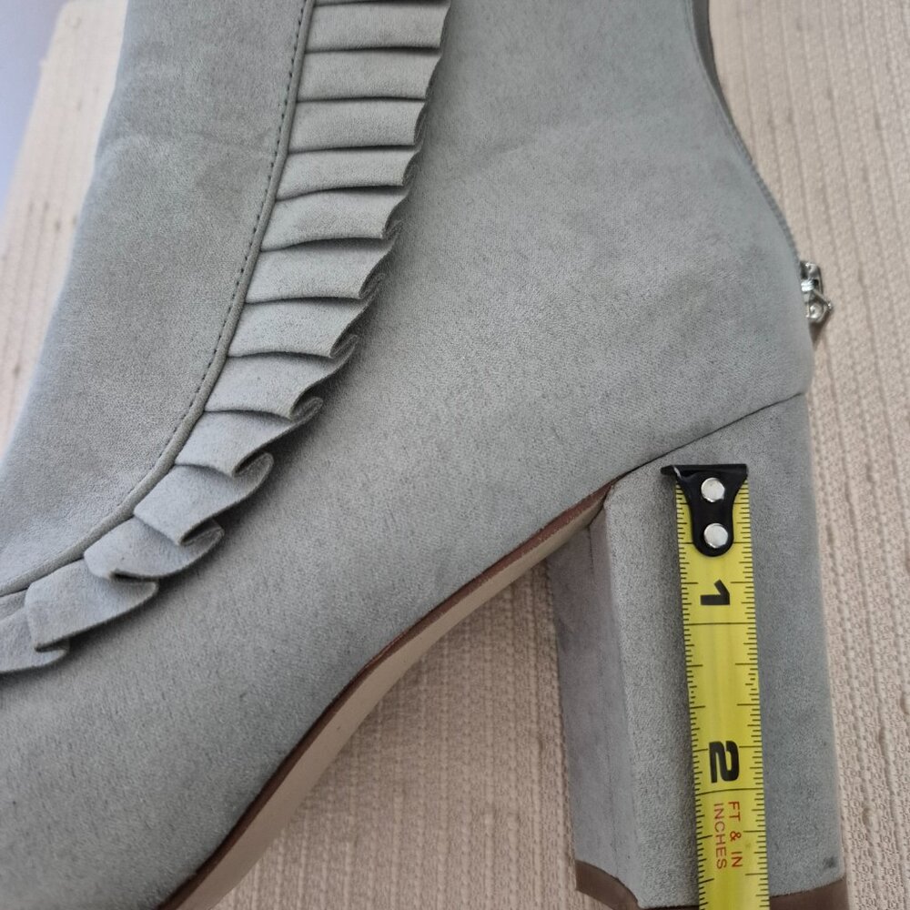 Faux Suede Booties w Ruffle - Picture 12 of 13